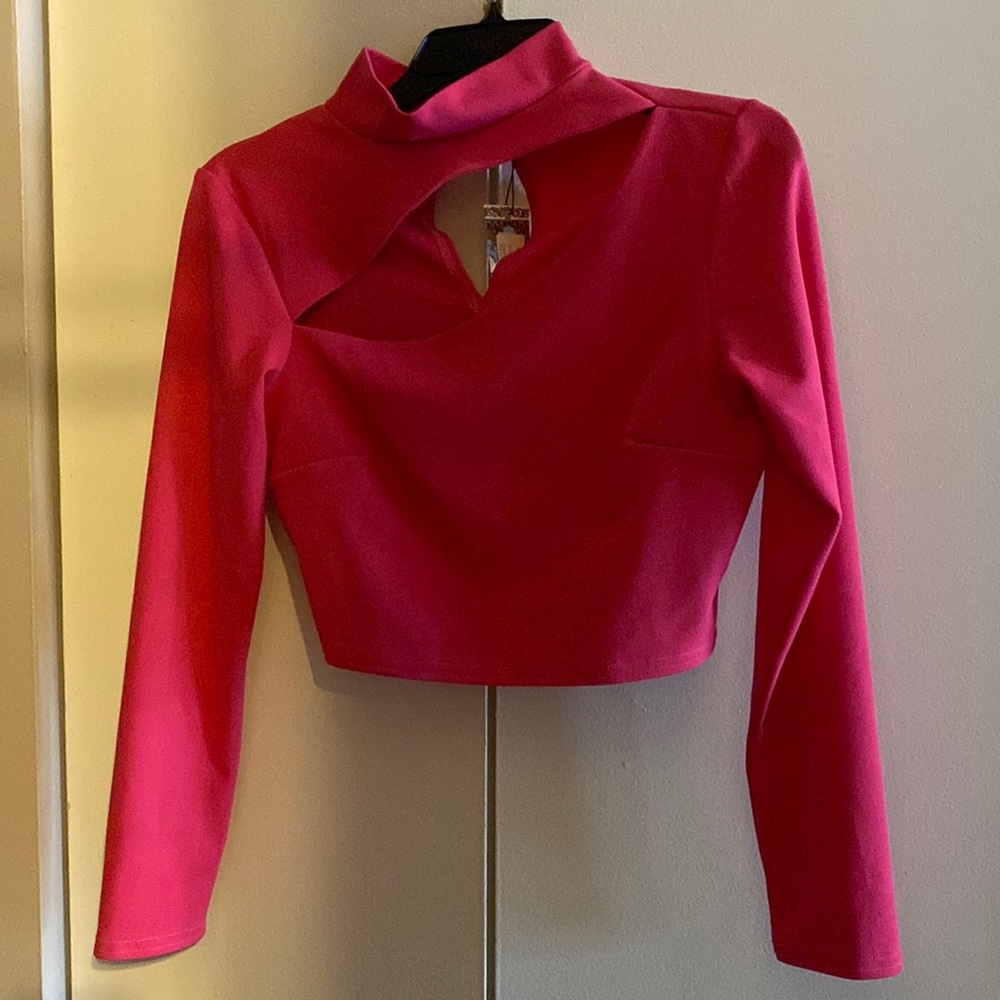 Hot pink king sleeve crop